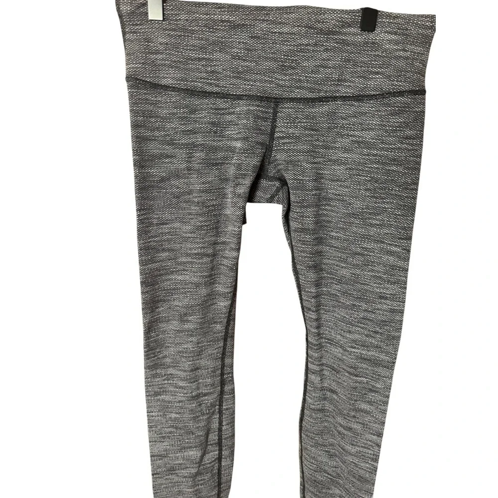 Lululemon‎ Wunder Under Leggings Size 6 Variegated Knit Heather Gray Active